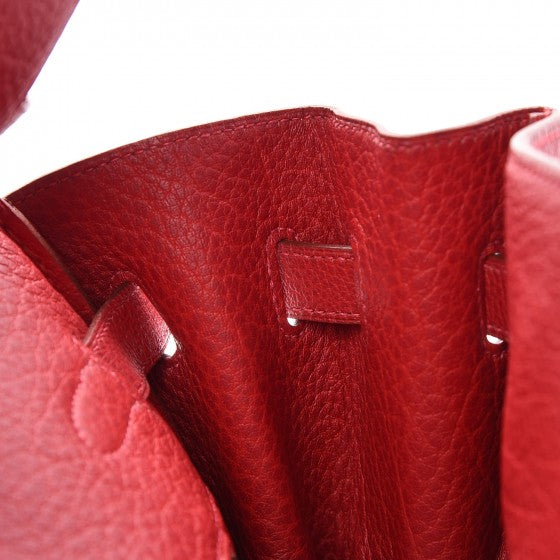 Buffle Skipper Birkin 35 Rouge Casaque