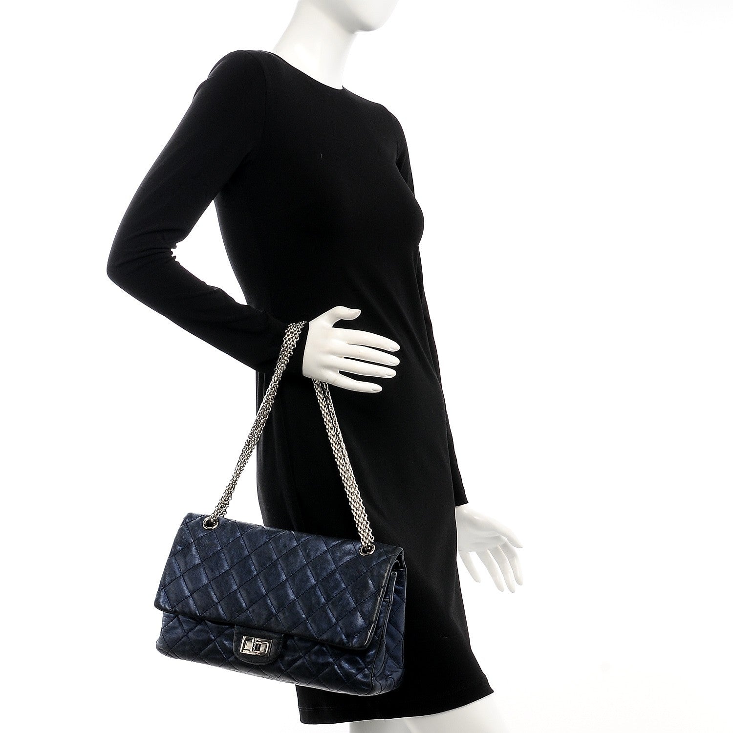 Chanel Metallic Calfskin 2.55 Reissue Flap 227 Blue 2 of 12