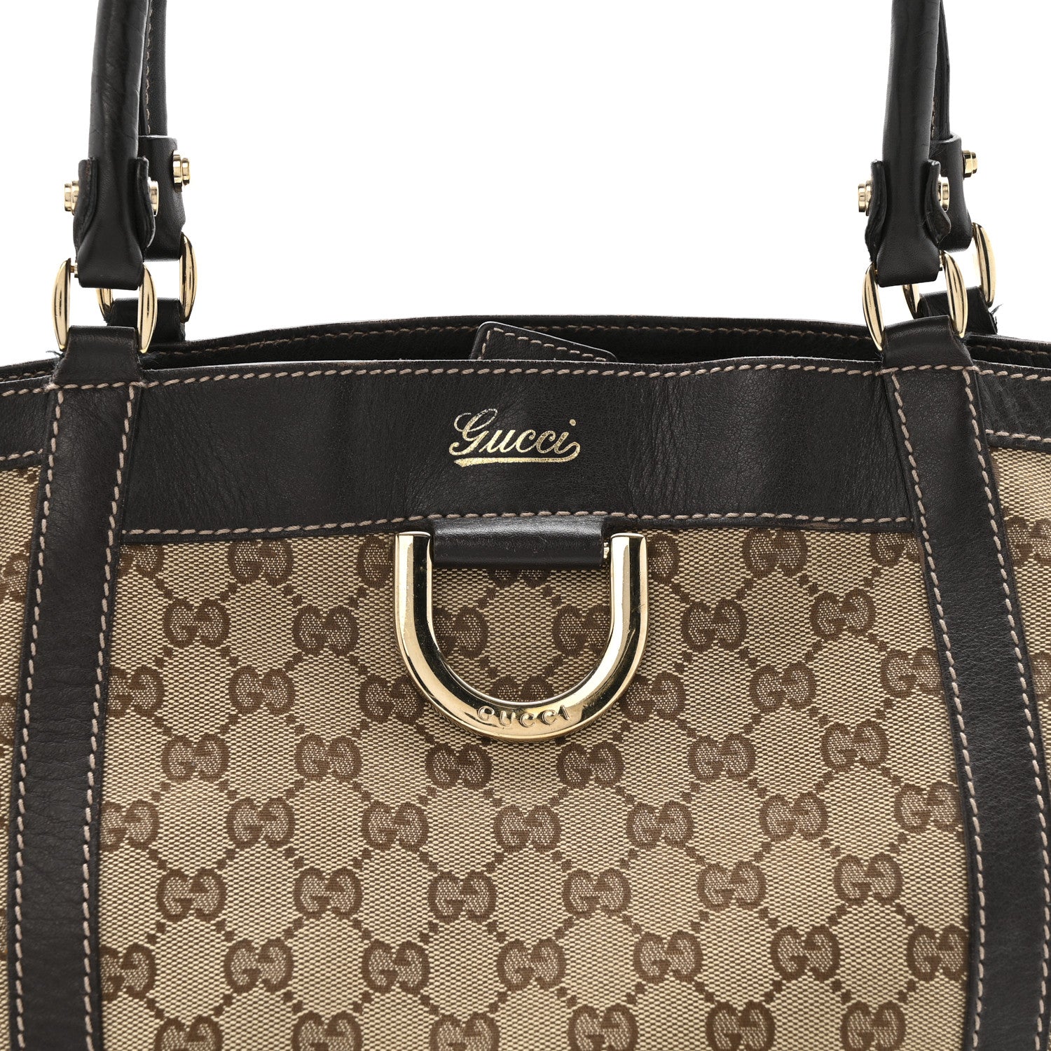 Gucci Monogram Medium D Gold Ring  Brown 9 of 12