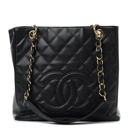 Chanel Caviar Quilted Petit Shopping Tote PST Black 1 of 10