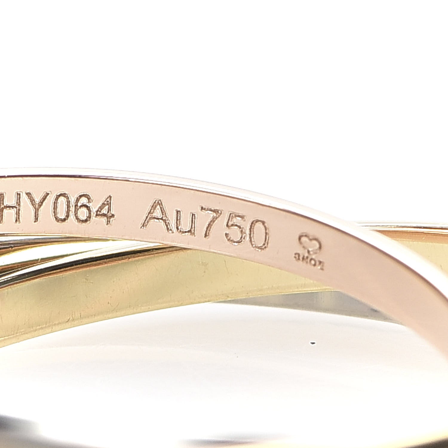 Cartier 18K Pink Yellow White Gold Extra Small Trinity Ring 50 5.25 6 of 7