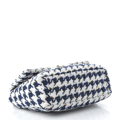 Chanel Tweed Quilted Large 19 Flap Ecru Navy Blue Multicolor 4 of 10