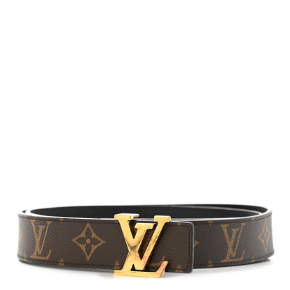 Louis Vuitton Calfskin Monogram 40mm LV Initiales Reversible Belt 90 36 Black 1 of 5