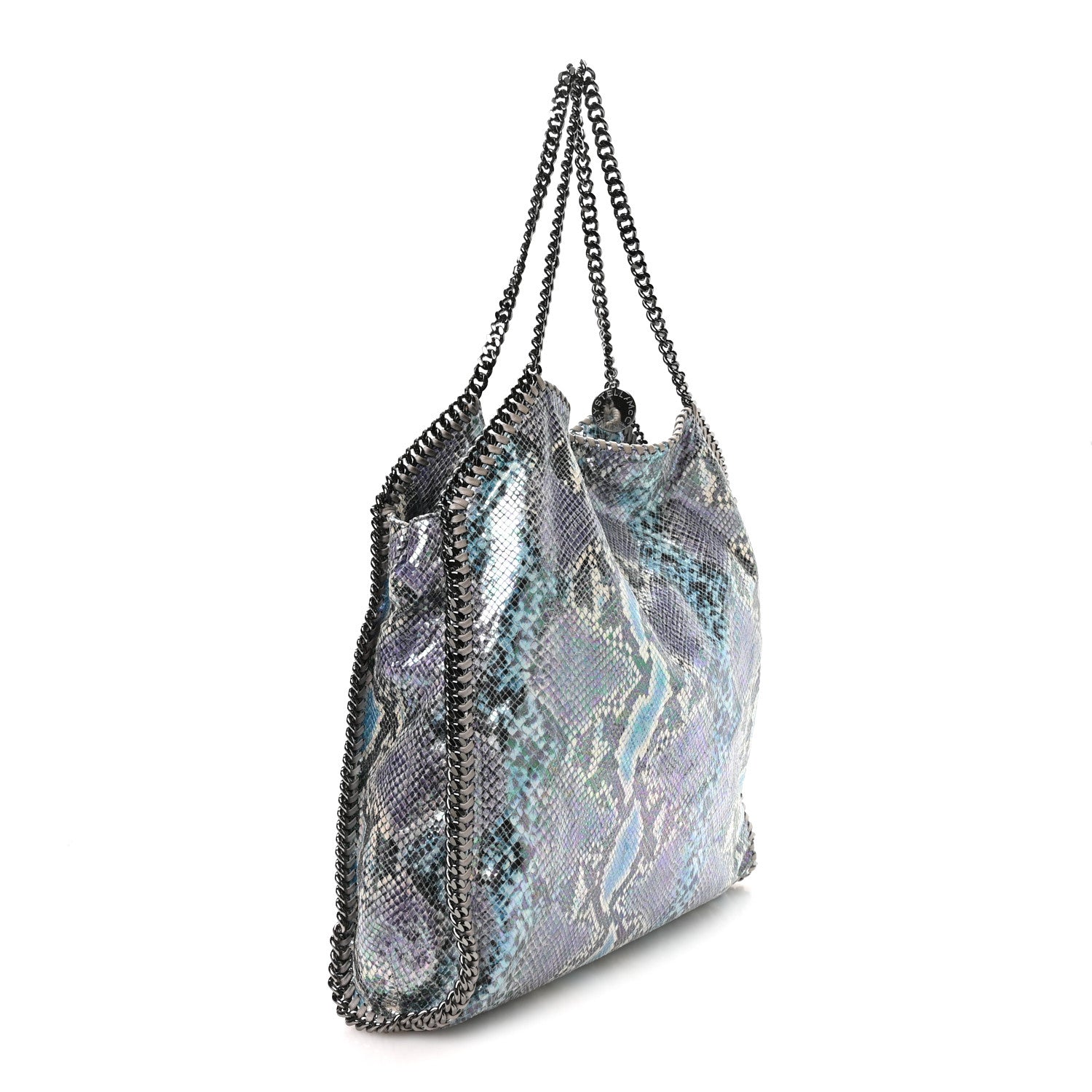 Stella McCartney Eco Python Oleographic Big Falabella Tote Navy 4 of 11