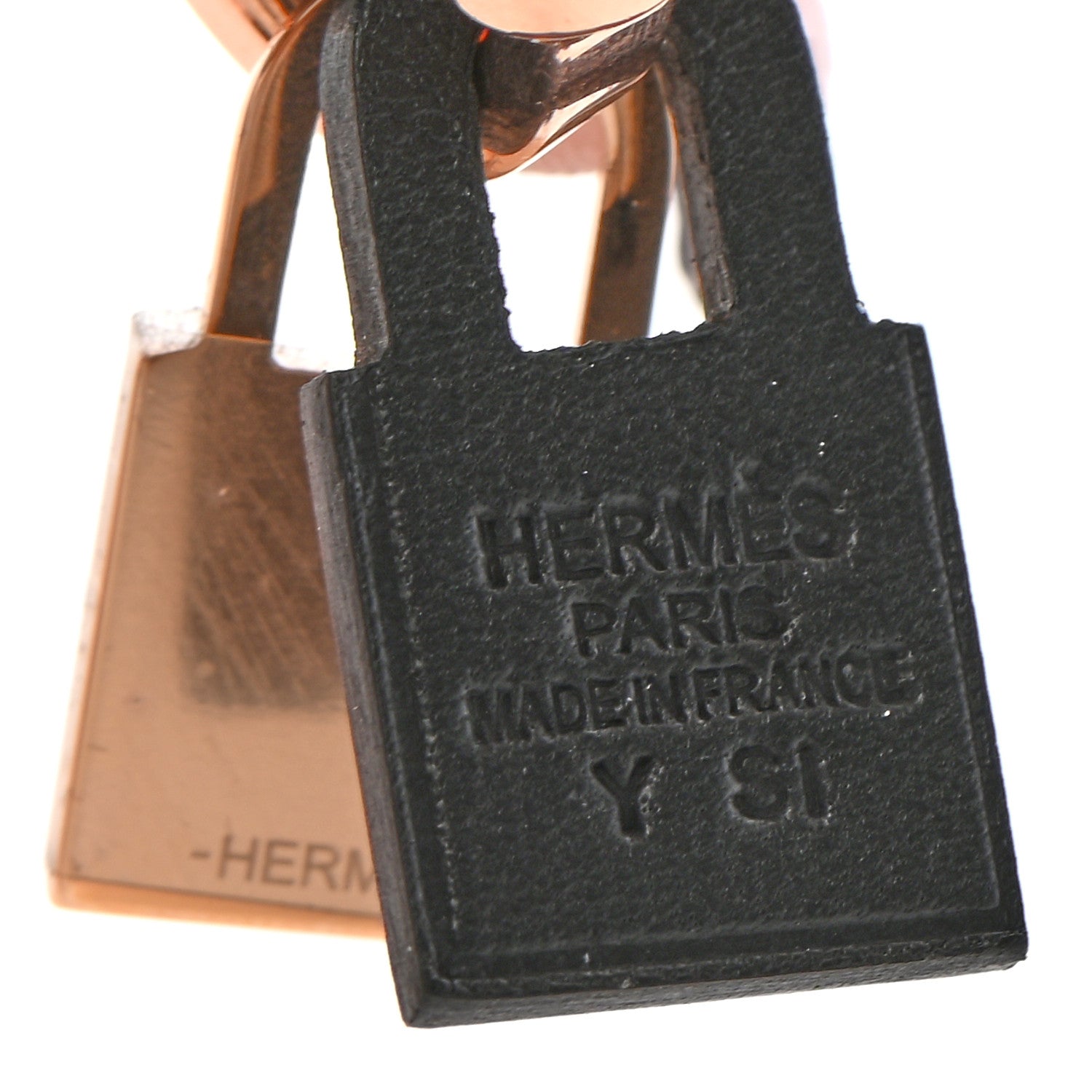 Hermes Rose Gold Swift O'Kelly Earrings Black 5 of 6