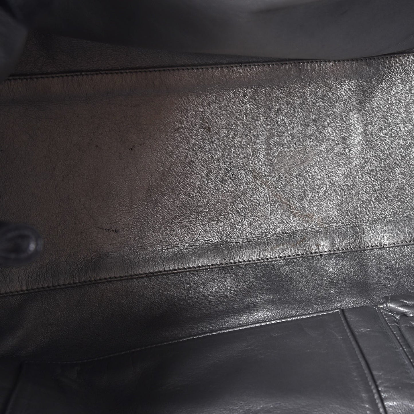 Glazed Caviar East West Modern Chain Tote Black
