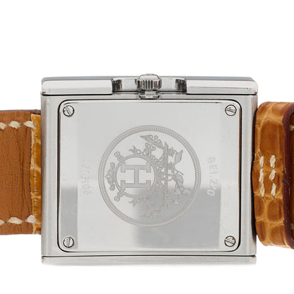 Hermes Stainless Steel Alligator 26mm Belt Quartz Watch Gold 4 of 4