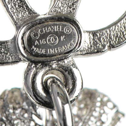 Chanel Crystal CC Drop Earrings Silver 5 of 5
