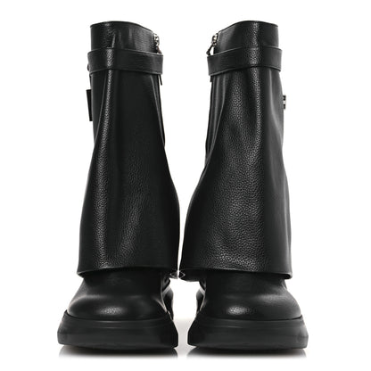 Givenchy Grained Calfskin Shark Lock Biker Ankle Boots 40 Black 3 of 11