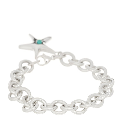 Tiffany Sterling Silver Turquoise Starfish Charm Bracelet 2 of 4