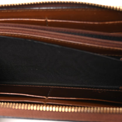 Gucci GG Supreme Monogram Cuoio Toscano Zip Around Wallet Beige Ebony Cuir 5 of 7