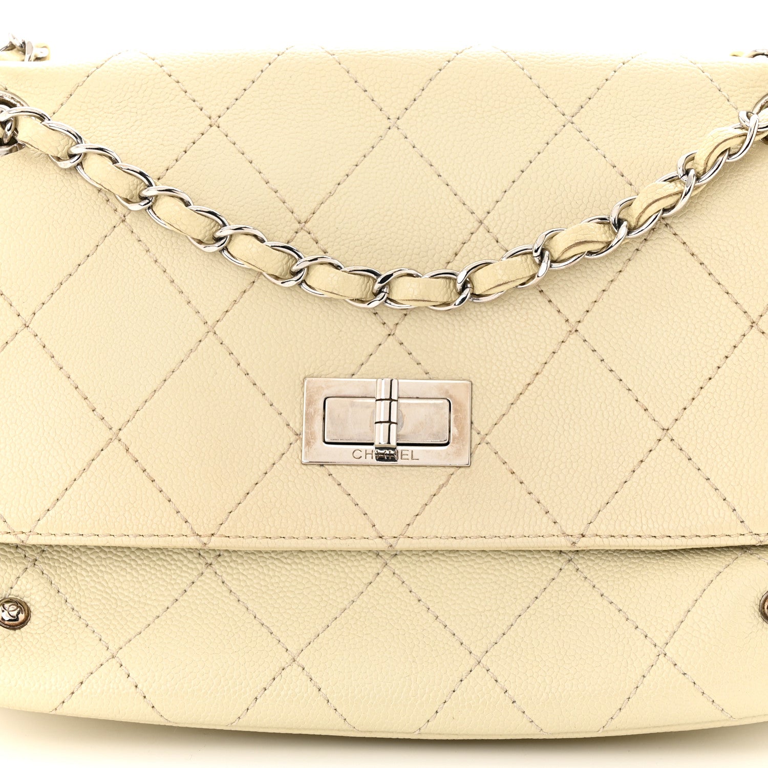 Chanel Glazed Caviar Pocket In The City Flap White 8 of 12