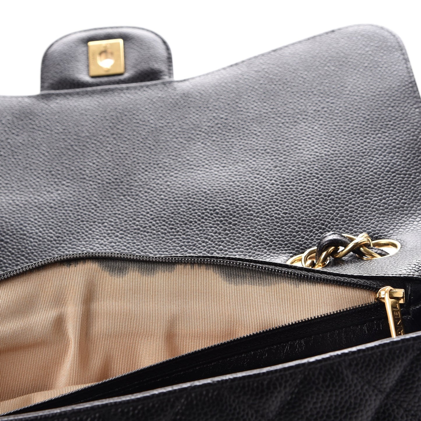 Caviar Quilted Jumbo Single Flap Black