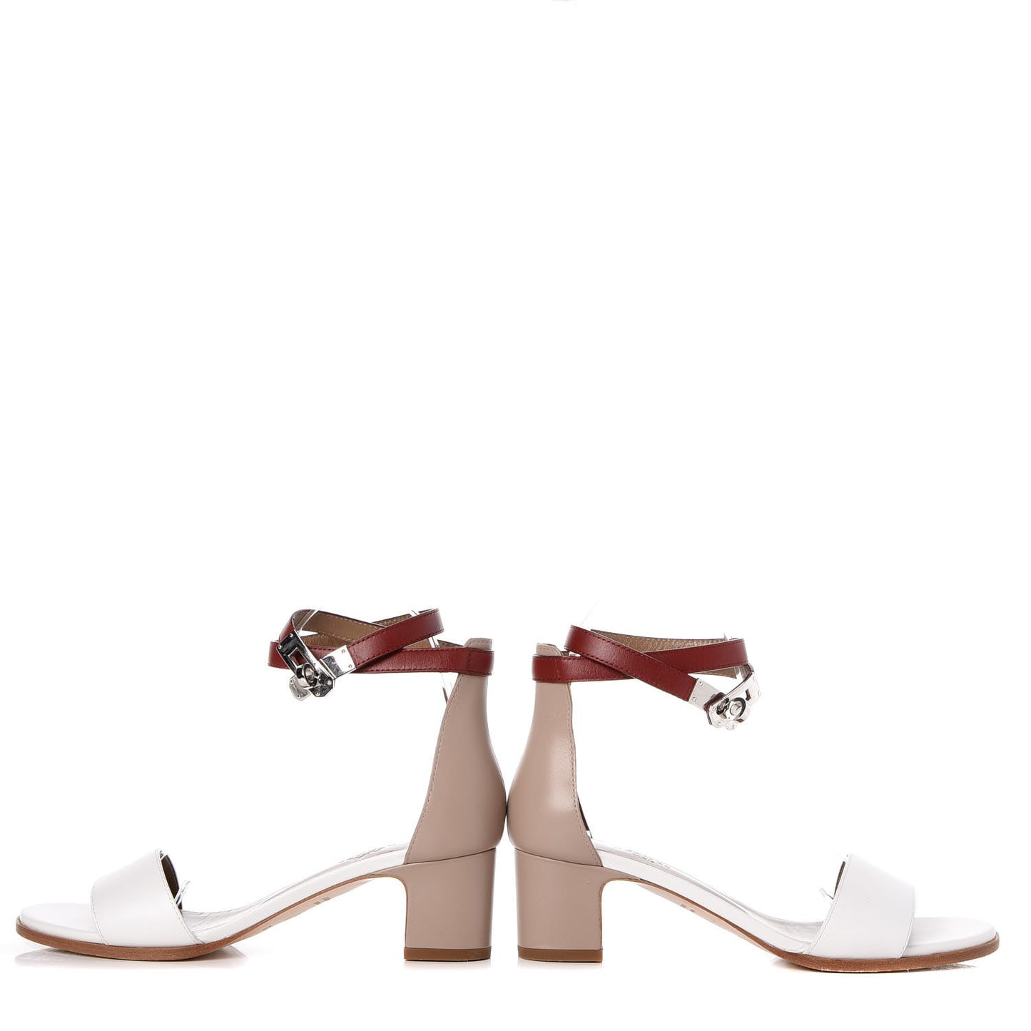 Box Calfskin Manege Sandals 36.5 Grey Multicolore