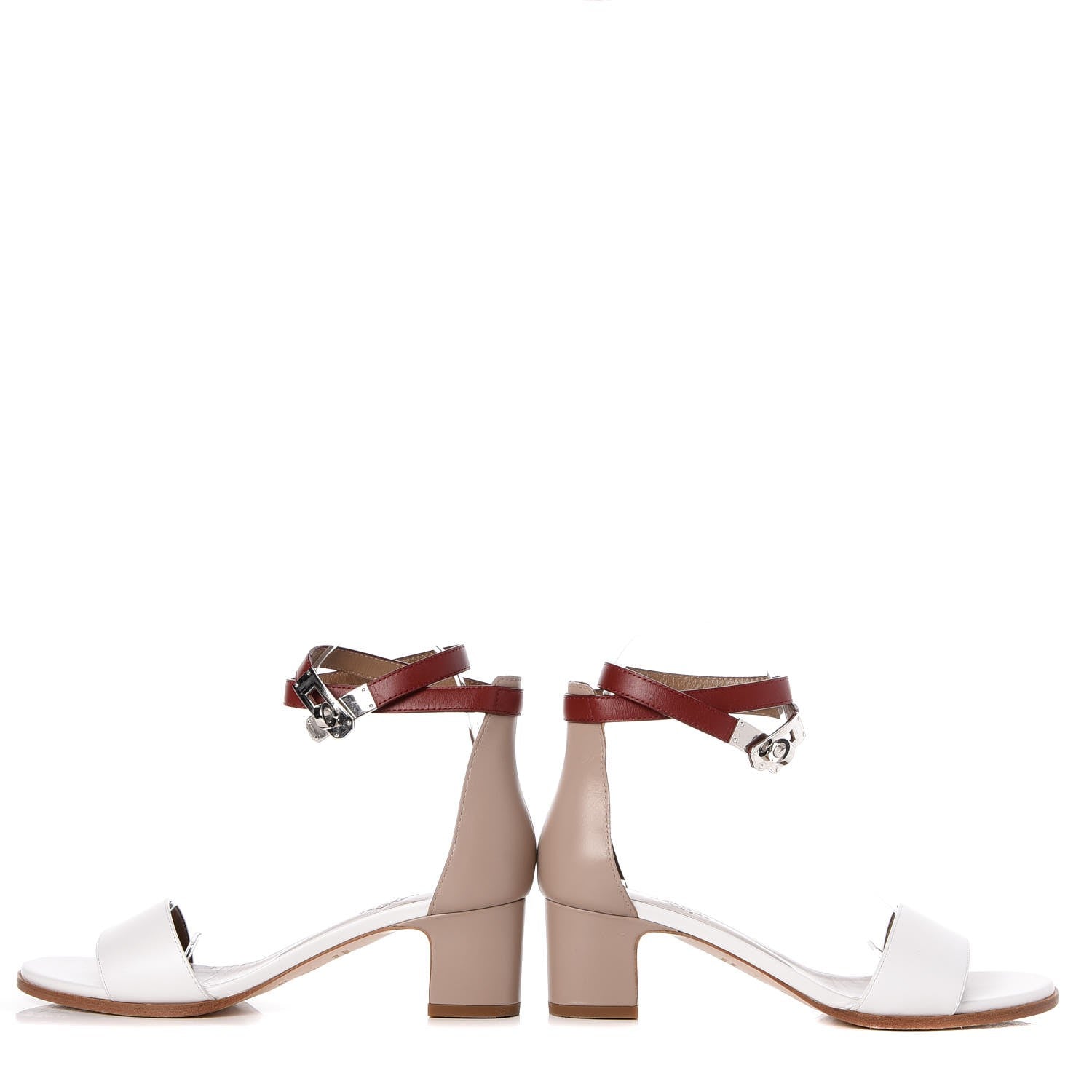 Hermes Box Calfskin Manege Sandals 36.5 Grey Multicolore 5 of 10