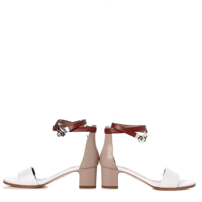 Hermes Box Calfskin Manege Sandals 36.5 Grey Multicolore 5 of 10