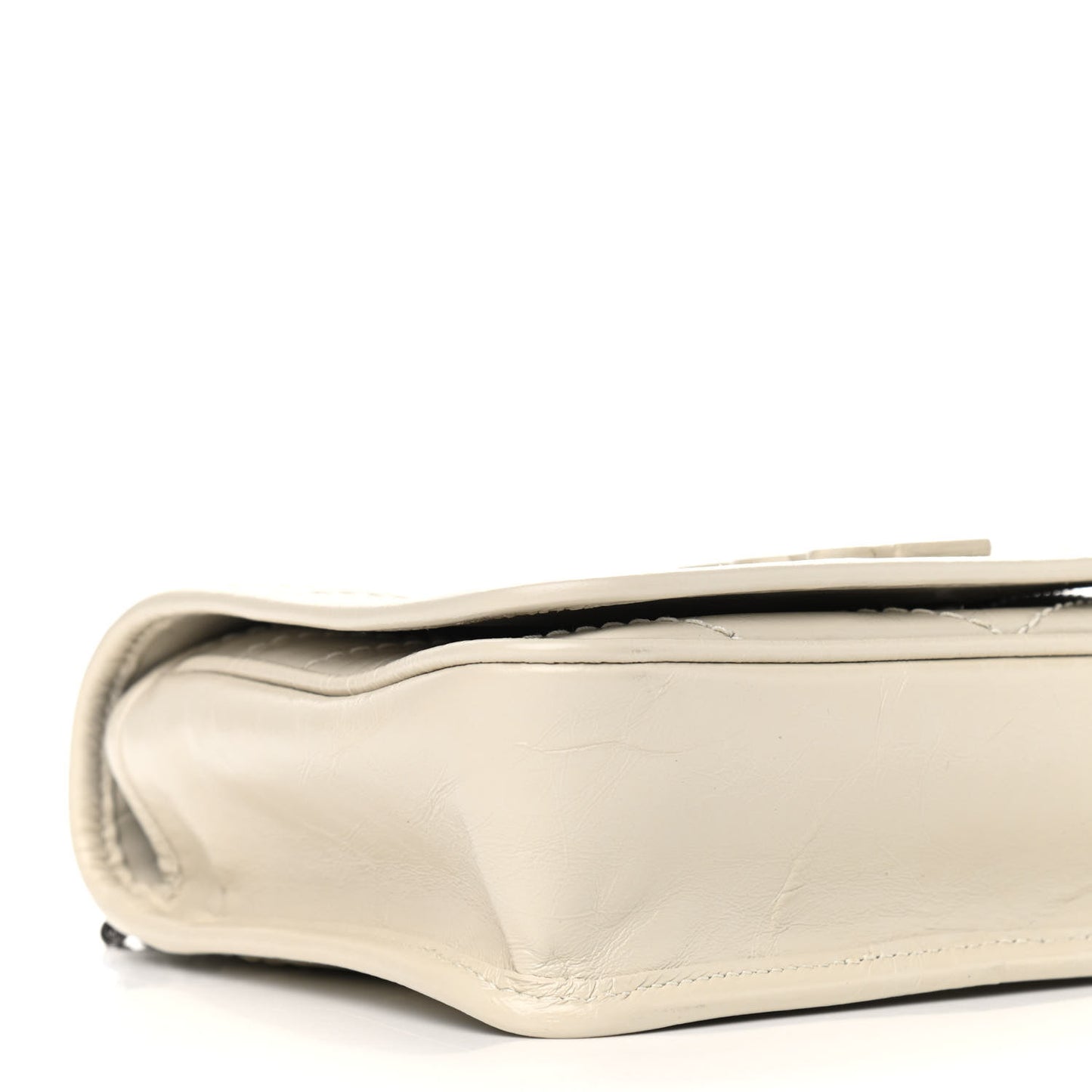 Crinkled Calfskin Matelasse Monogram Niki Chain Wallet Crema Soft