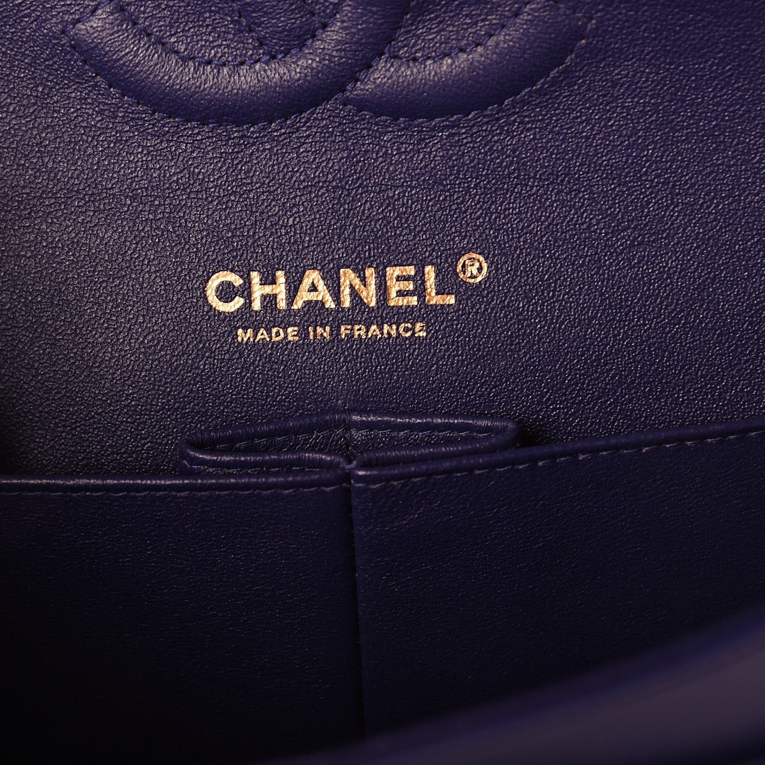Chanel Lambskin Chevron Quilted Medium Double Flap Blue 4 of 7