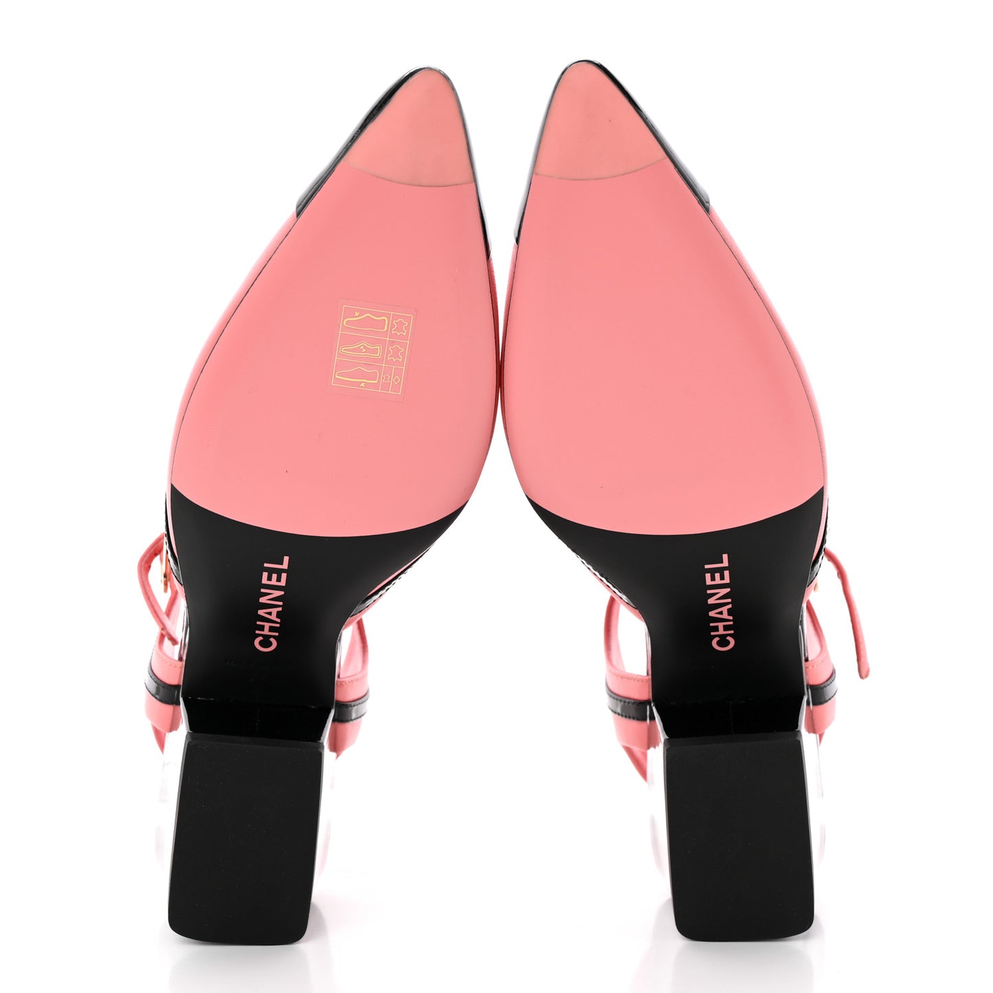 Iridescent Lambskin Cap Toe CC Slingback Pumps 38 Pink Black