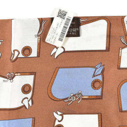 Hermes Silk Camails Maxi Twilly Cut Tabac Bleu White 3 of 3