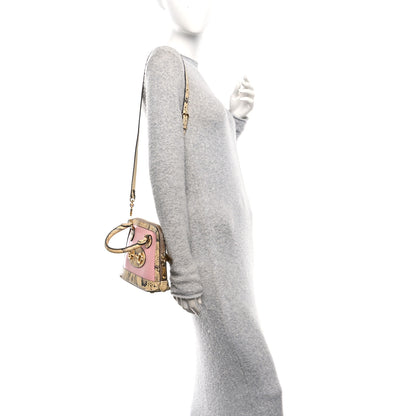 Gucci Snakeskin Boarded Plutone Calfskin Mini Horsebit 1955 Top Handle Bag Wild Rose Beige 2 of 10