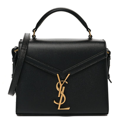 Saint Laurent Grain de Poudre Mini Classic Monogram Cassandra Top Handle Black 1 of 7