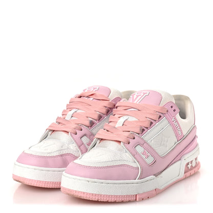 Louis Vuitton Calfskin Monogram Womens LV Trainer Sneakers 36.5 Light Pink 4 of 14