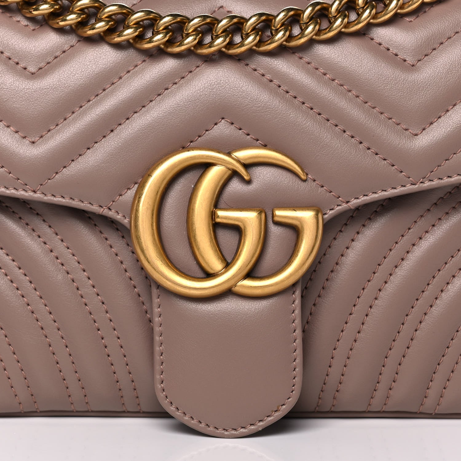 Gucci Calfskin Matelasse Small GG Marmont Shoulder Bag Porcelain Rose 9 of 15