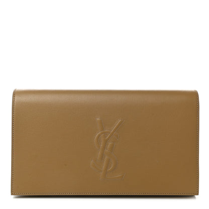 Saint Laurent Calfskin Monogram Large Belle De Jour Clutch Beige 1 of 7