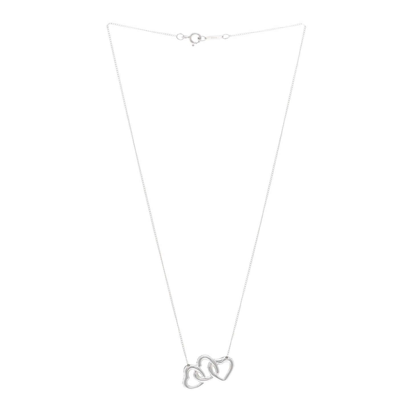 Sterling Silver Elsa Peretti Triple Heart Necklace
