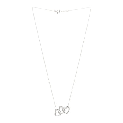 Tiffany Sterling Silver Elsa Peretti Triple Heart Necklace 3 of 4