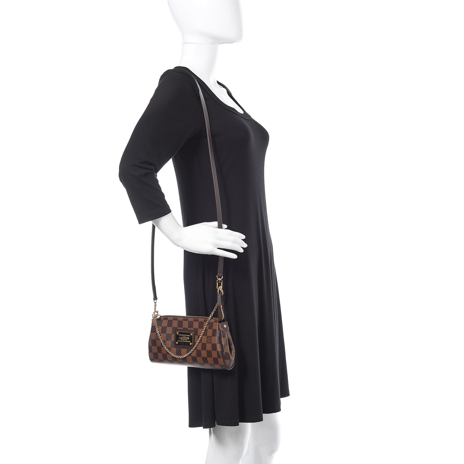 Louis Vuitton Damier Ebene Eva Clutch 2 of 9