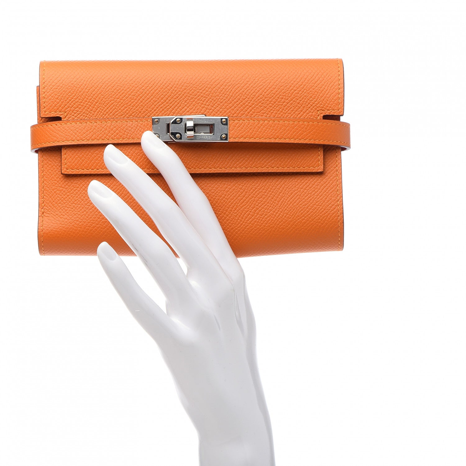 Hermes Epsom Verso Kelly Medium Wallet Abricot Rose Azalee 2 of 9