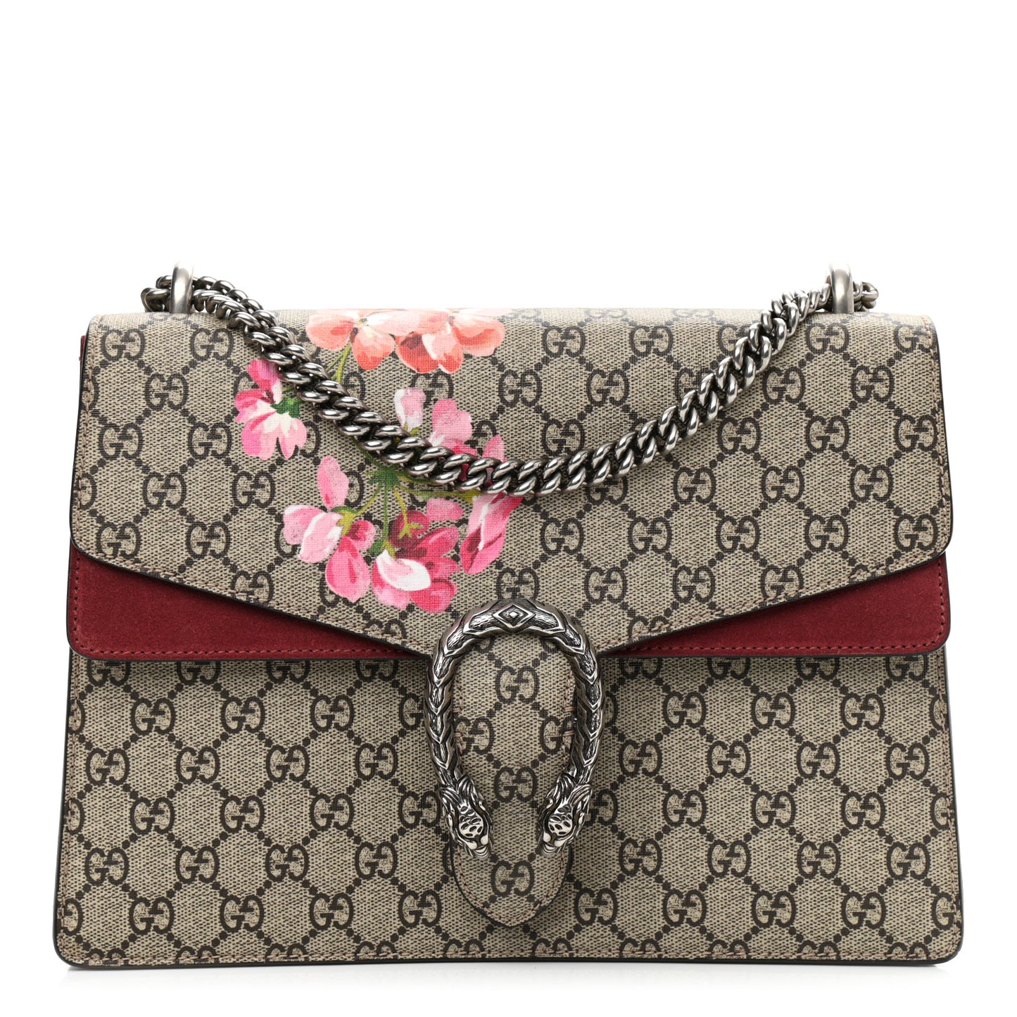 GG Supreme Monogram Blooms Medium Dionysus Shoulder Bag Beige Multicolor Dry Rose
