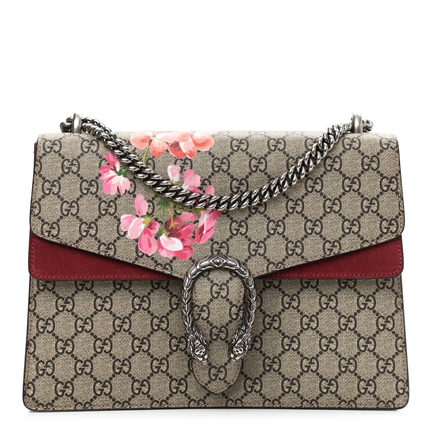 Gucci GG Supreme Monogram Blooms Medium Dionysus Shoulder Bag Beige Multicolor Dry Rose 1 of 10