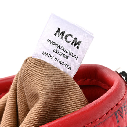 MCM Visetos Mini Anya Top Zip Shopper Tote Ruby Red 6 of 9