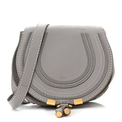 Chloe Grained Calfskin Small Marcie Saddle Bag Cashmere Grey 1 of 10