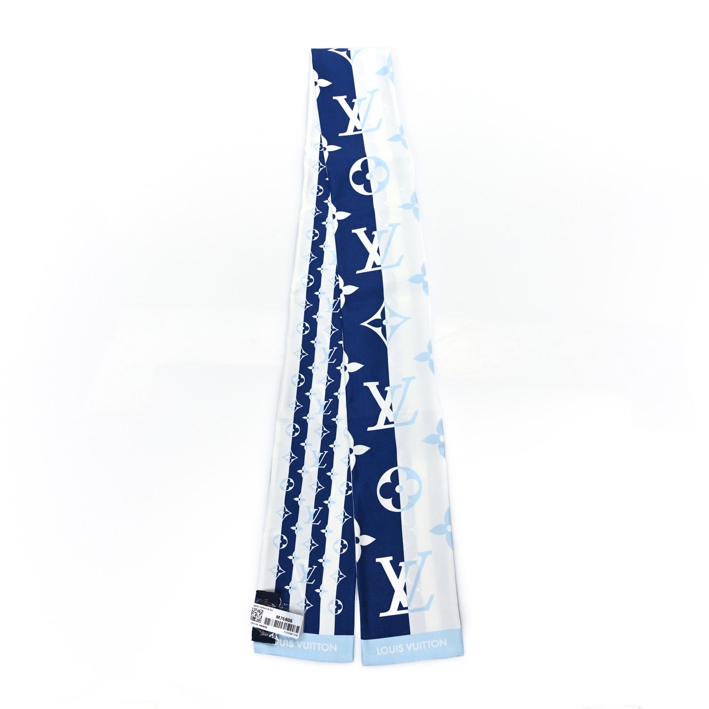 Silk Monogram Parasol Bandeau Blue