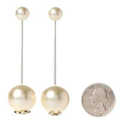 Chanel Pearl CC Chain Drop Earrings Gold 2 of 5