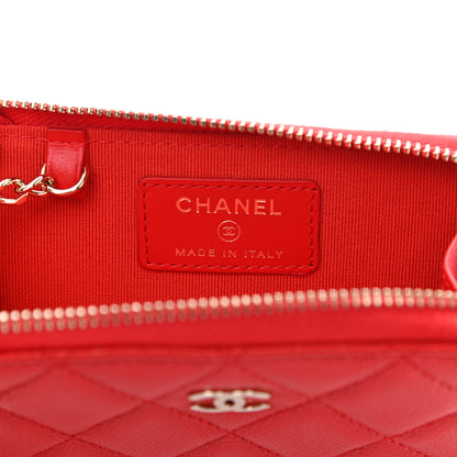 Chanel Caviar Quilted Zipped Key Holder Case Red 5 of 6