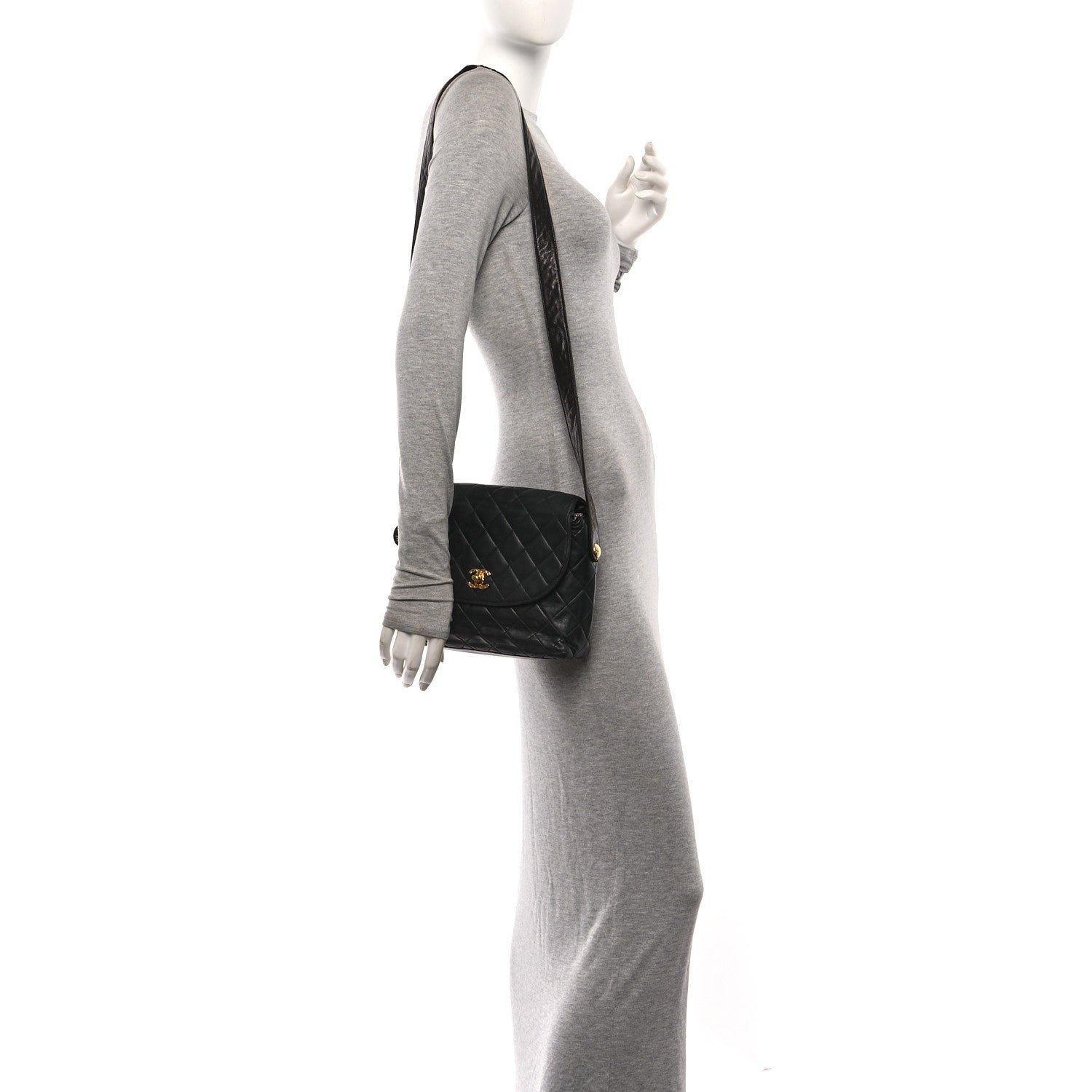 Chanel Lambskin Quilted Flap Shoulder Bag Black 2 of 11