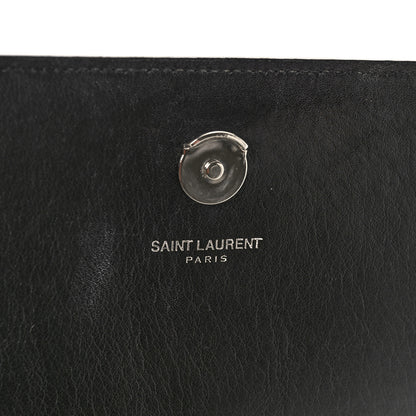 Saint Laurent Calfskin Heart Studded Monogram Chain Wallet Black 6 of 8