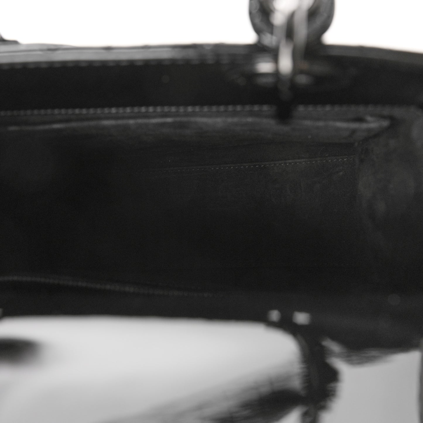 Ultraglossy Patent Cannage Medium Lady Dior Black