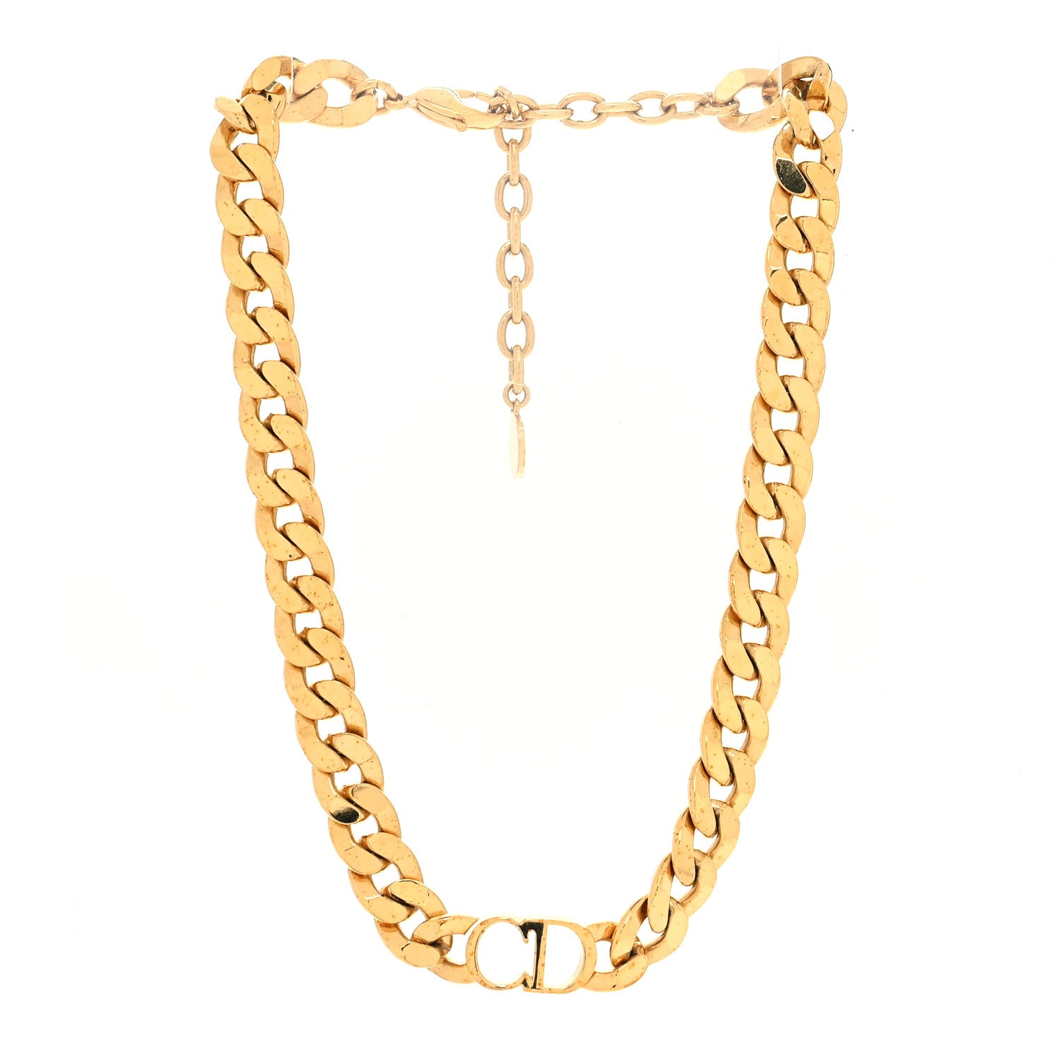 Christian Dior Metal CD Choker Necklace Gold 3 of 5