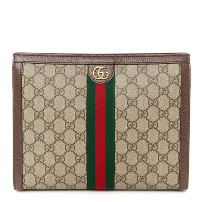Gucci GG Supreme Monogram Web Ophidia Pouch Brown 1 of 9