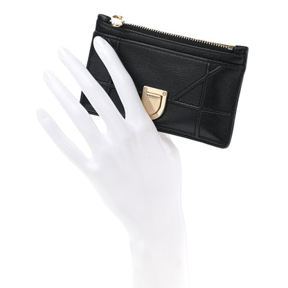 Christian Dior Grained Calfskin Cannage Diorama Wallet Black 2 of 7