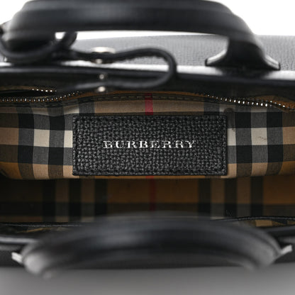 Burberry Derby Calfskin House Check Small Banner Tote Black 6 of 12