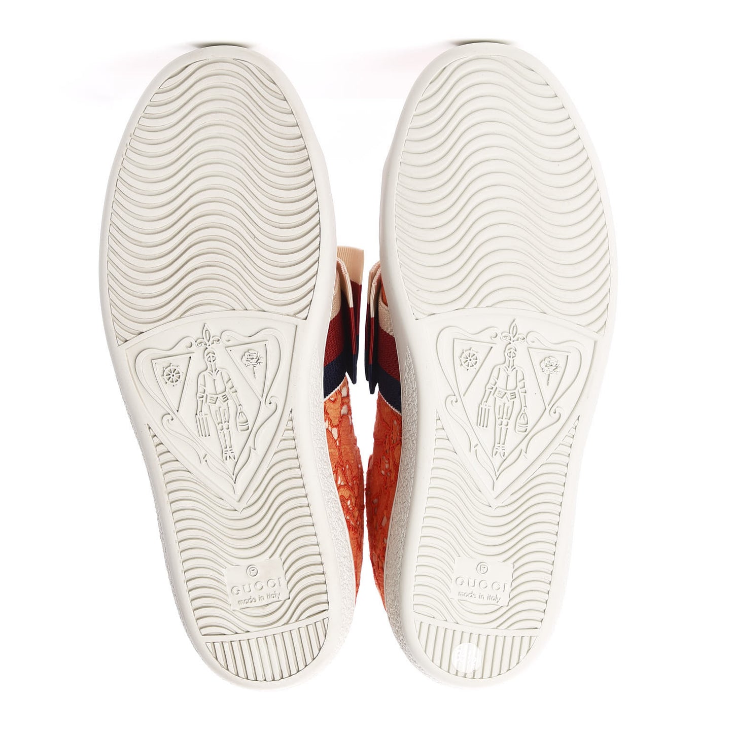Lace Crystal Sylvie Web Flower Leaf Womens Ace Sneakers 35.5 Hot Orange Tan Beige