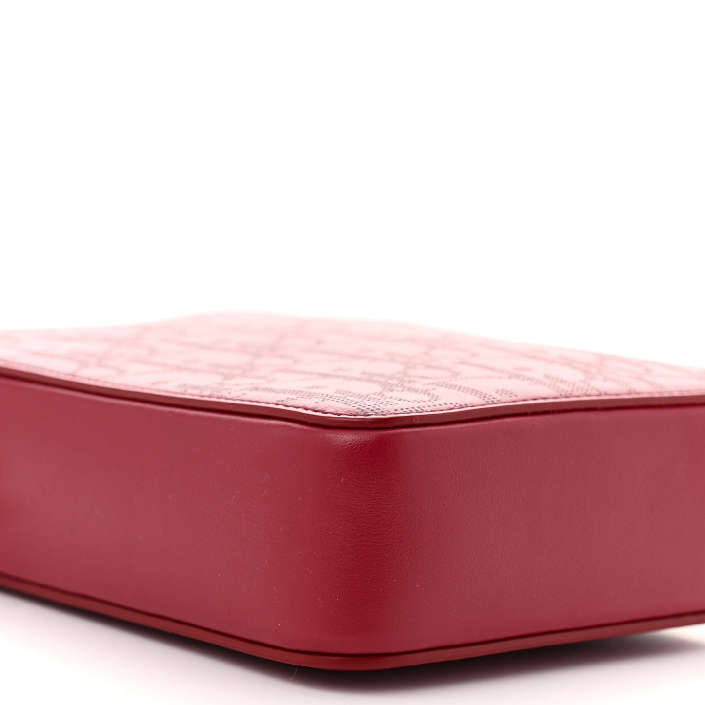 Calfskin Oblique Galaxy Perforated World Tour Messenger Pouch Red White