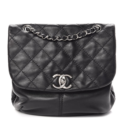 Chanel Shiny Lambskin Quilted Mini Trianon Messenger Flap Black 1 of 11